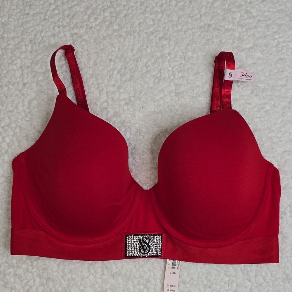 3327 NWT VS The T-shirt Shine Patch Lightly Lined Full-Coverage Bra Sz 34DD